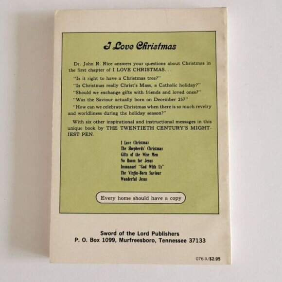 1955 "I Love Christmas" John Rice Paperback, Sword of the Lord Religious Book - Picture 4 of 9